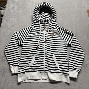 Wanakome HERA Women's Blue Striped Thick Hoodie Sailing Nautical Women's XL